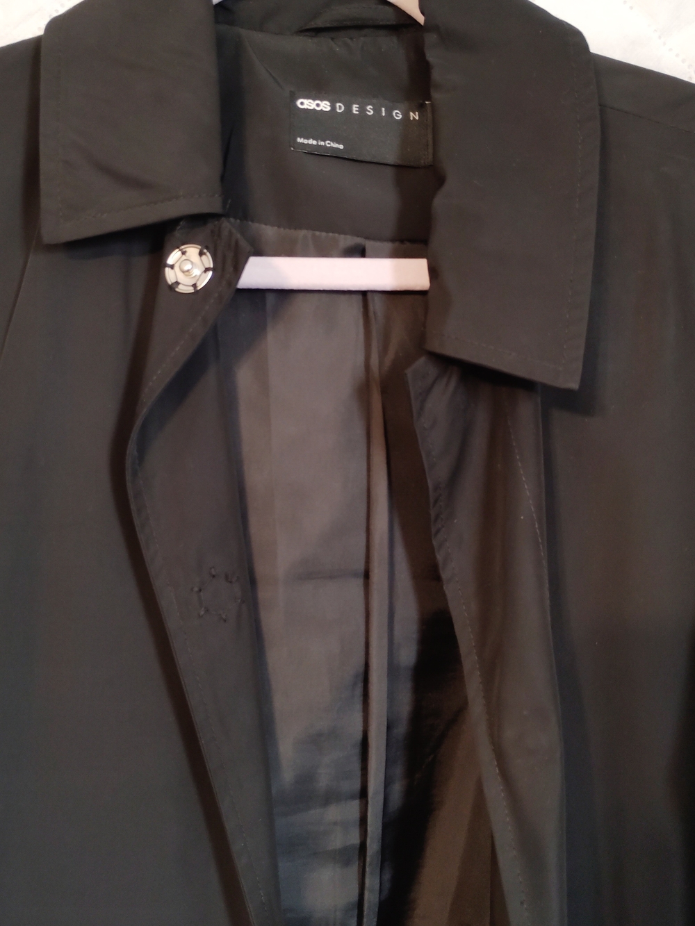 ASOS Black Lightweight Trench Coat Size Small